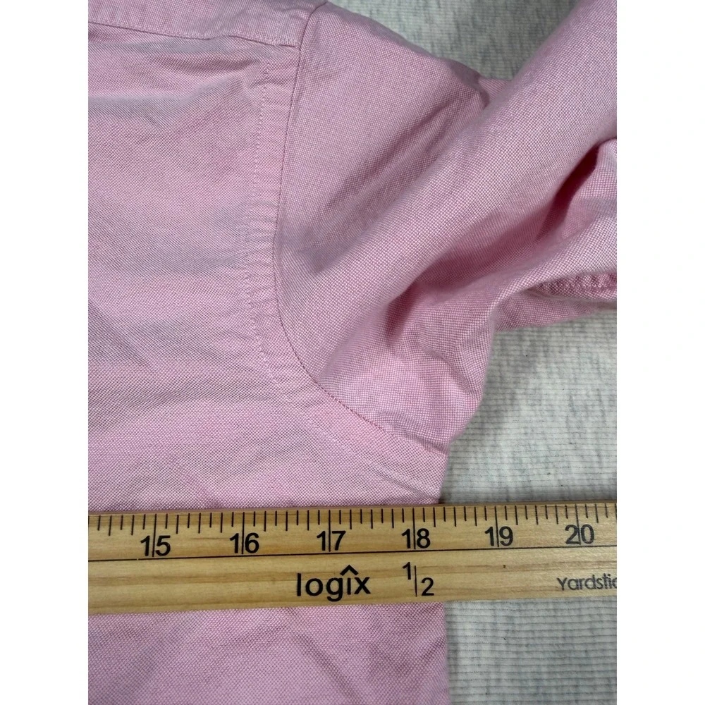 Ralph Lauren Boys Pink Oxford Button Down Shirt Long Sleeve Size 14 Pony Logo